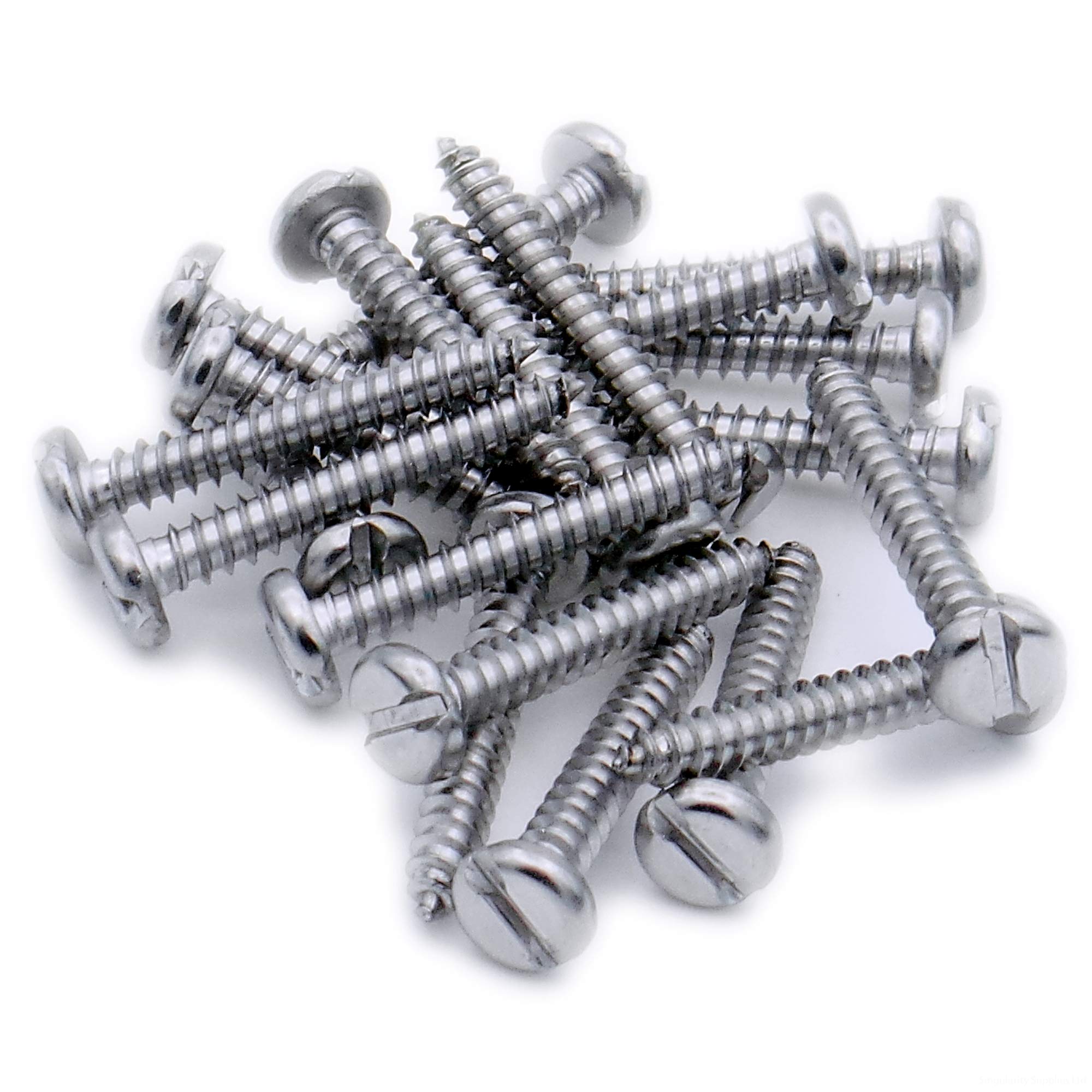 No.8 x 1.25 (4.2mm x 32mm) Slot Pan Self-Tapping Screw - Stainless Steel (A2) (Pack of 20)
