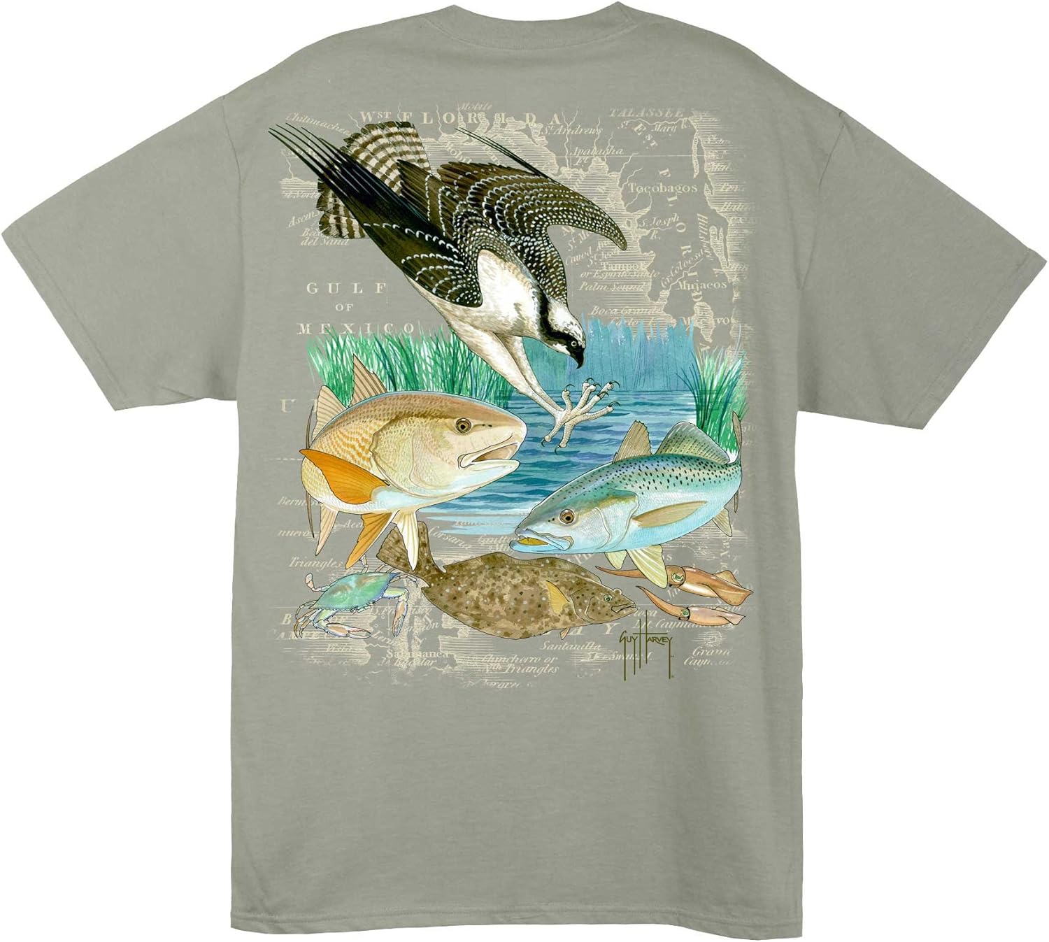 Guy Harvey Redfish Inshore Men's Pocket Short Sleeve T