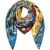 SHIROUYU 100% Mulberry Silk Scarf 43" Large Square Scarf Large Shawl - Women's Silk Oversized Headband - With Gift Packed