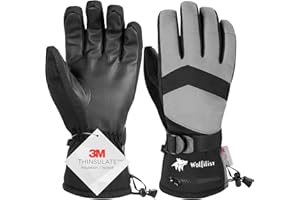 WOLFILIST Ski Gloves Waterproof Windproof - 3M Thinsulate Insulated Warm Snow Glove, Snowboard Gloves with Zipper Pocket, Touchscreen Winter Glove for Men Women