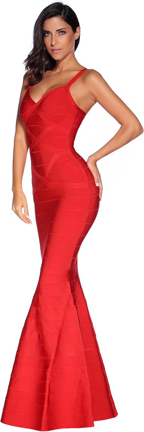 meilun Women's Maxi Bandage Dress Fishtail Bodycon Formal Evening Dresses: Clothing