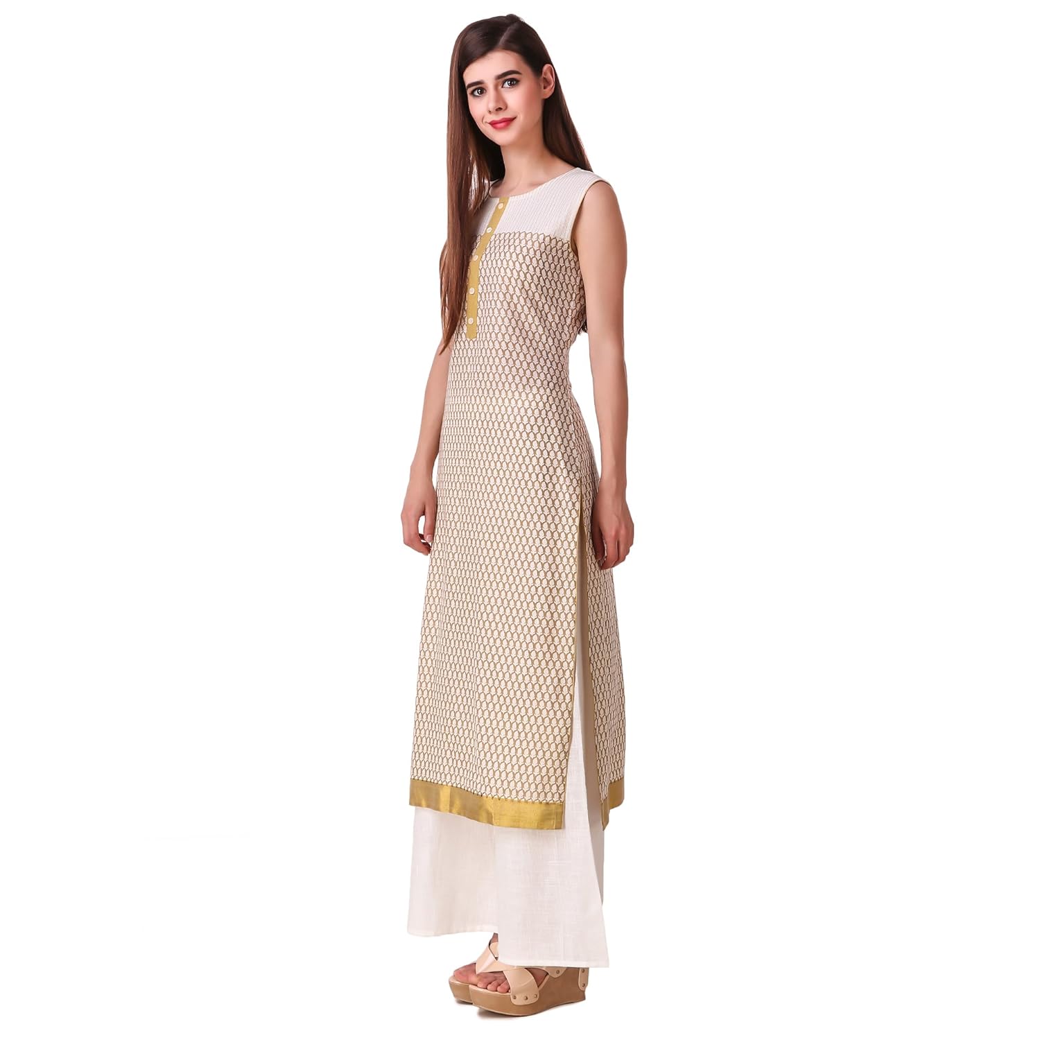 sreshee women's premium cotton designer kurti with palazzo pants set