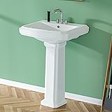 Miuara Pedestal Sink 23 Inch - 3 Hole Porcelain