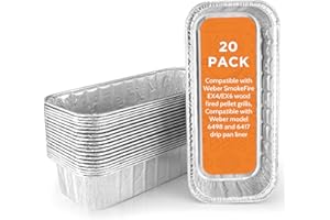 Whaleme 20 Pack Grill Drip Pans, Aluminum Foil Drip Pan Grease Catcher Cup Liner Compatible with Weber SmokeFire EX4/EX6/EPX6, Summit & Genesis II 400/600 Series, 11 x 5” Disposable Grill Grease Tray