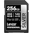 Lexar 256GB Professional Silver SDXC Memory Card, UHS-I, C10, U3, V30, 4K Video, Up to 205/140 MB/s Read/Write, for Professional Photographer, Videographer, Enthusiast (LSDSILV256G-BNNNU)