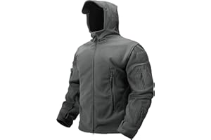 TACVASEN Mens Fleece Jacket Full Zip Tactical Hoodies Winter Coats Windproof Hoodies Warm Hunting