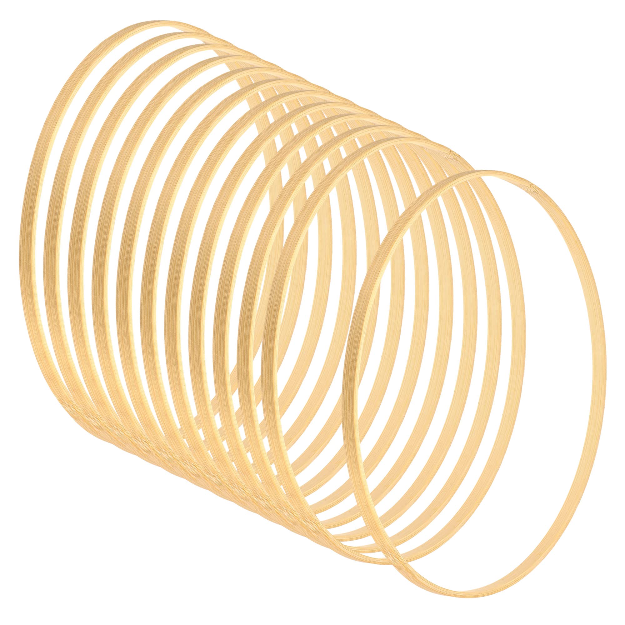 PATIKIL 10.2 Inch Wooden Bamboo Floral Hoop, 12Pack Craft Rings for DIY Wedding Wreath Decor, Dream Catcher and Hanging Crafts