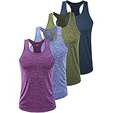 Vislivin Workout Tank Tops for Men Quick Dry Y-Back Tanks Bodybuilding Sleeveless Shirts-4 Packs