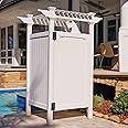 89in H x 62in W x 47in L (1 Enclosure) Zippity Hampton Outside Shower Enclosure Kit with Door, White Vinyl Outdoor Shower Kit for Pool Shower, Outdoor Changing Room, Beach Shower, ZP19009