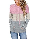 Bosmeer Hoodies for Women Casual Long Sleeve Drawstring Loose Fit Pullover Sweaters Tops for Women Trendy 2025 Fall Fashion