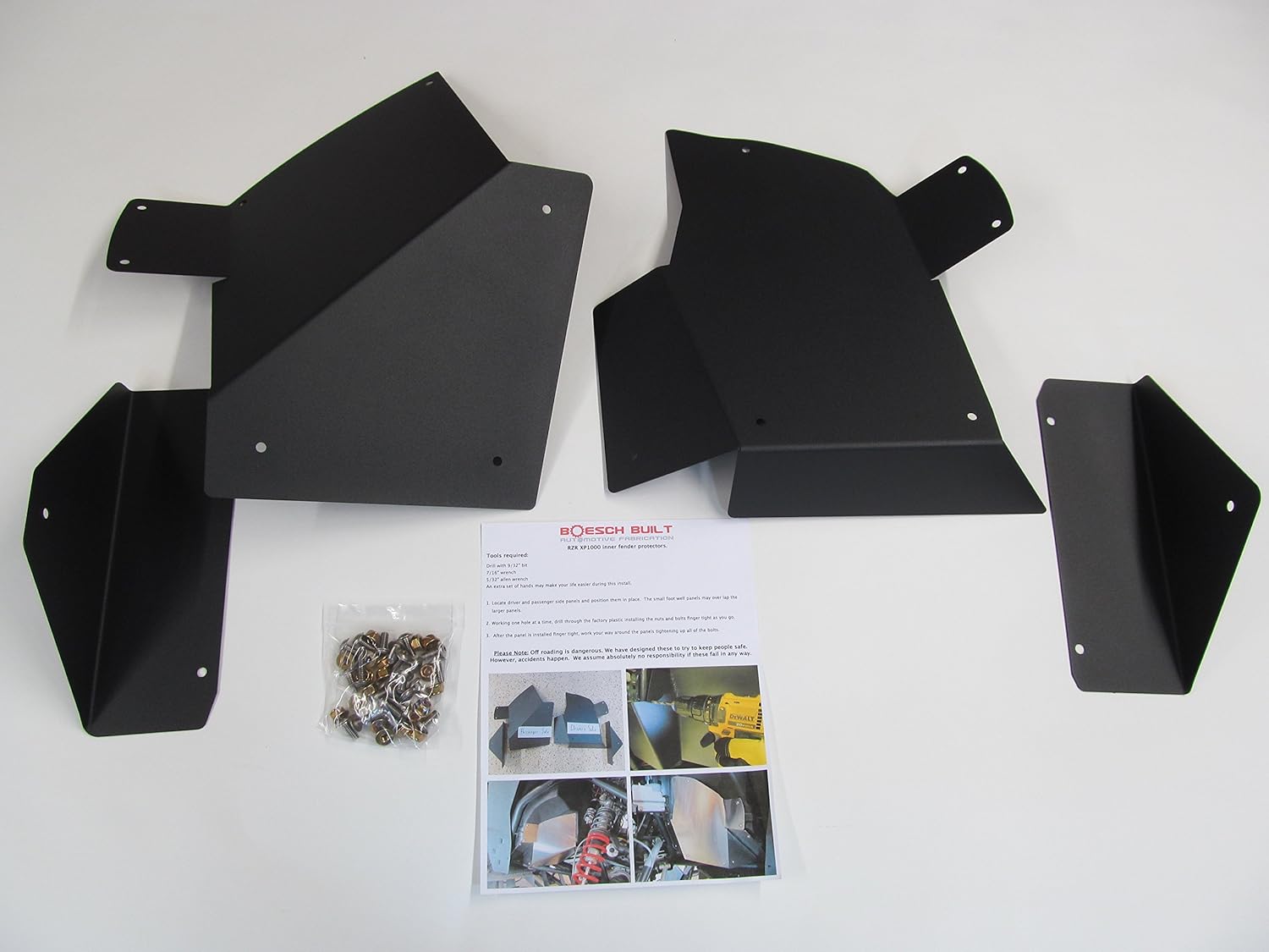 Polaris RZR XP1000 inner fender guards, stick protection, armor