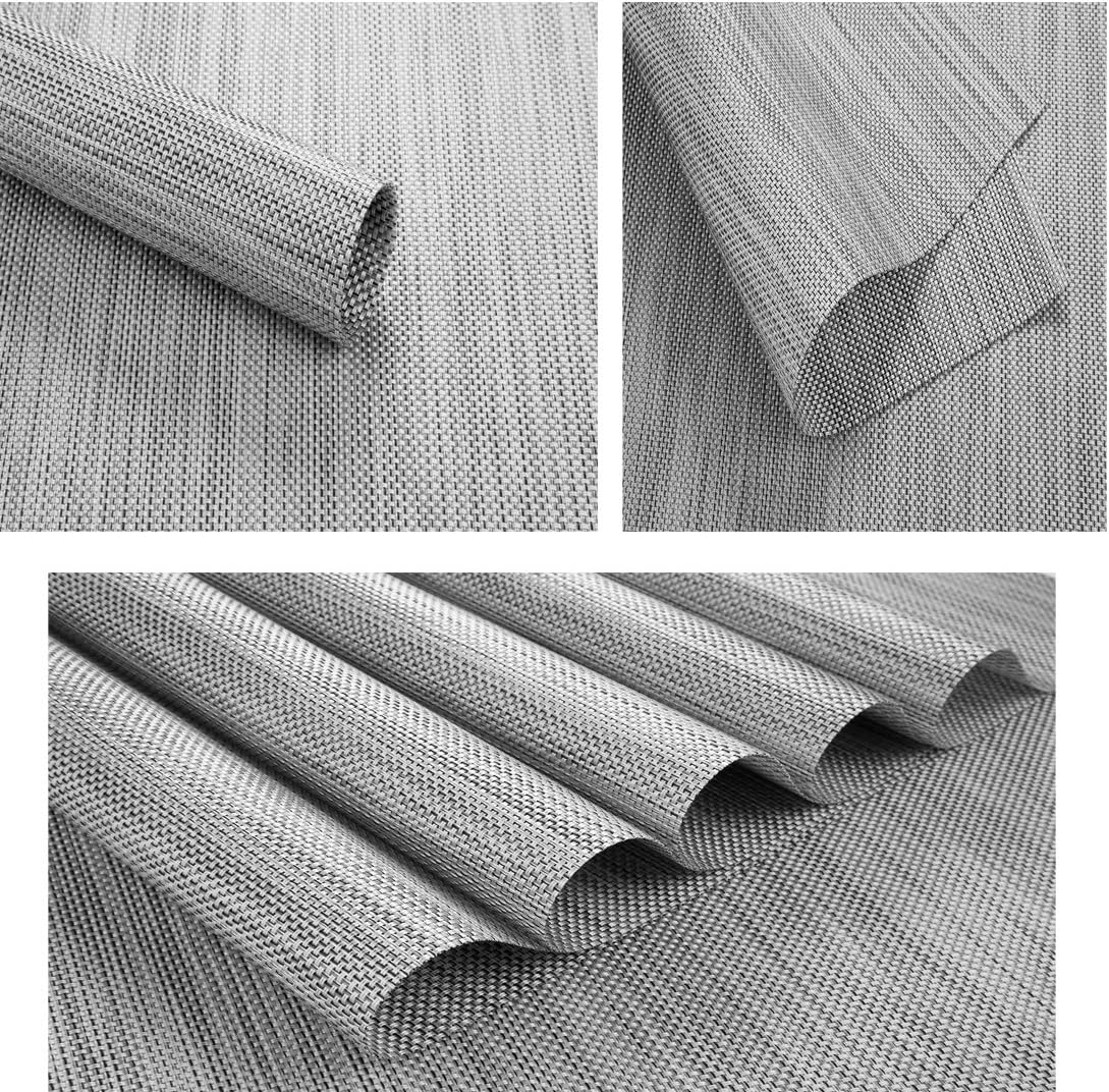 Placemats Table Mats Gray Placemat Set of 8 Easy to Clean Non Slip Wipeable Place Mats Heat Resistant Farmhouse Modern Thanksgiving Christmas Table Mats for Dining Kitchen Table: Home & Kitchen