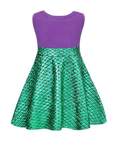 AmzBarley Mermaid Costume for Girls Halloween Costume Outfit Kids Birthday  Theme Party Cosplay Clothes Fish Scale Sleeveless Bowknot Playwear Dresses  with Headband Size 3-4 Years in Kenya
