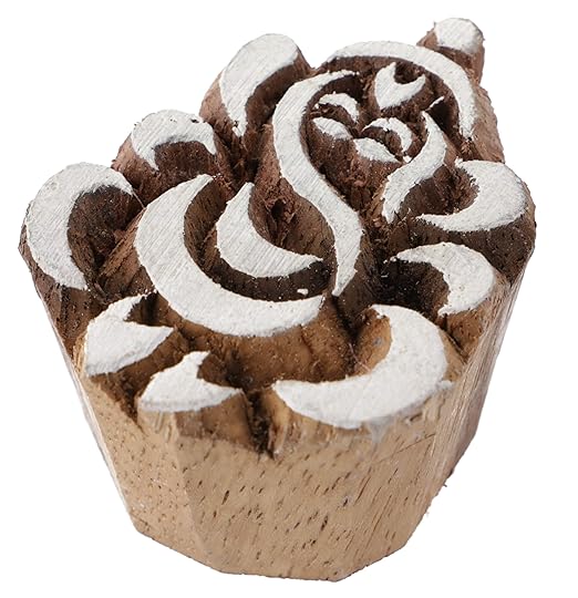 Guru-Shop Holz Stempel Elefant Filigran, 5,0x6,5x2,5 cm, Indische Holzstempel