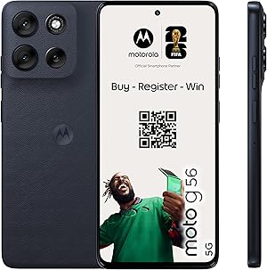Motorola Moto g56 5G Smartphone (6,72“-FHD+-Display, 50-MP-Kamera mit Moto-AI, 8/256 GB, 5100 mAh, Android 15) Pantone Black Oyster, inkl. Schutzcover