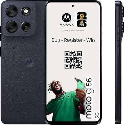 Motorola Moto g56 5G Smartphone (6,72“-FHD+-Display, 50-MP-Kamera mit Moto-AI, 8/256 GB, 5100 mAh, Android 15) Pantone Black Oyster, inkl. Schutzcover