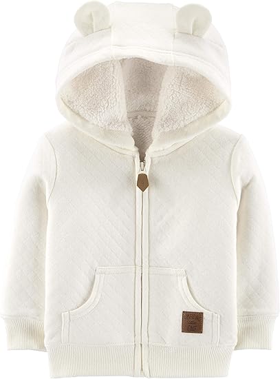simple joys by carter's baby hooded sweater jacket with sherpa lining