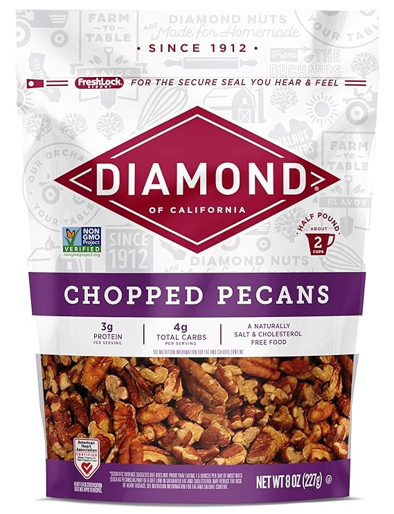 Diamond of California Chopped Pecans, 8 Ounce (Pack of 12