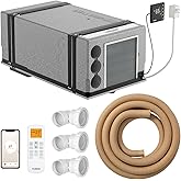 TURBRO Inverter Under Bench RV Air Conditioner with Heat Pump, 115V | High Energy Efficiency, Wall Pad Thermostat, 32.8 ft Air Duct, Hidden Design, Remote and App Control, for Camper, Trailer