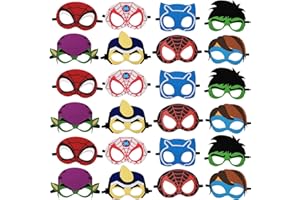 SSZS 24 Packs Superhero Masks Party Favors for Kids, Superhero Party Supplies for Kids Dress Up Birthday Gift Halloween Cosplay Party Masks Party Supplies