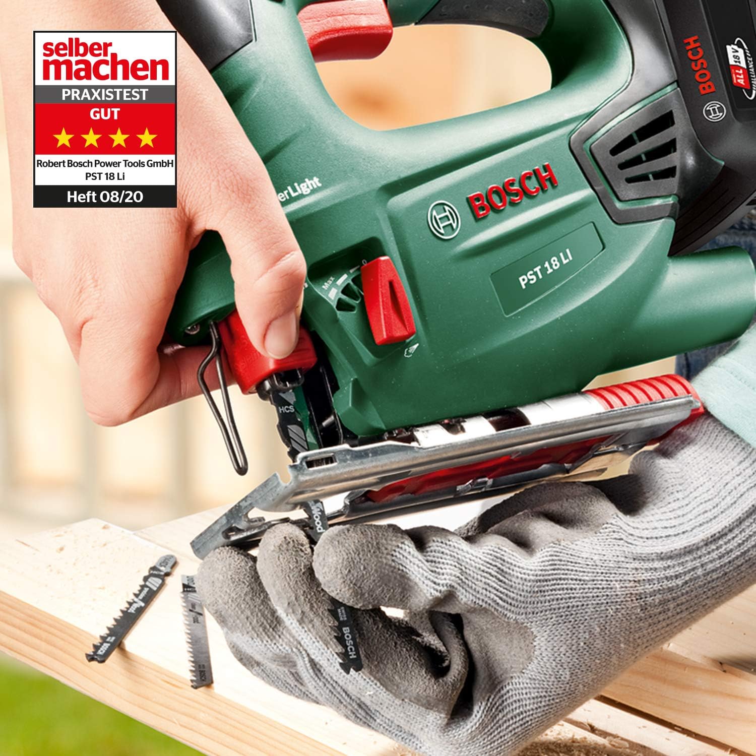 Bosch Cordless Jigsaw PST 18 LI Wood and Metal Set with 10 Jigsaw