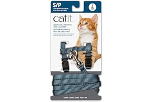 Catit Nylon Adjustable Cat Harness and Leash Set, Small Blue, Cat Leash, Harnais Pour Chat, Cat Leash and Harness, Harnais Ch