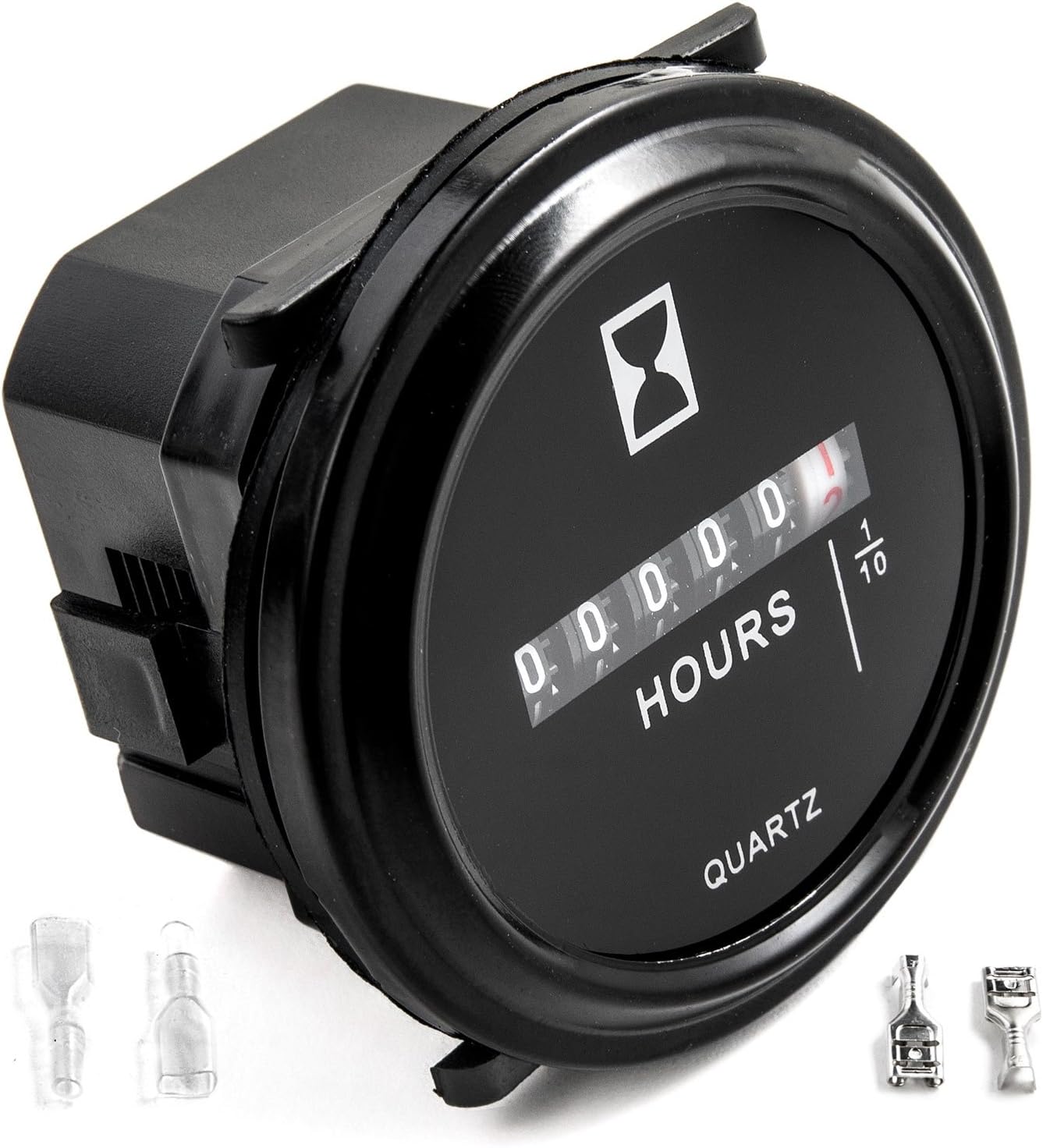 Biltek NPTC-SH01-3O Meter Gauge (2" Round Hour For Marine Boat Tractor Engine Pump Generator 6-80V)