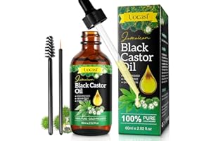 Jamaican Black Castor Oil – 100% Pure and Organic, Cold Pressed in Glass Bottles for Hair Growth, Eyebrow Nourishment, and Skin Hydration