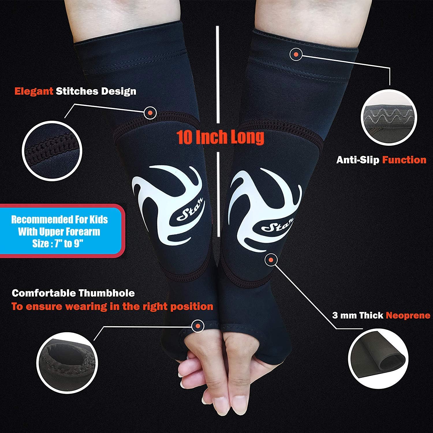 Volleyball Padded Sleeves for Younger Girls and Boys - Passing Forearm Sleeves with Protection Pad (Black Padded Sleeves with Thumbhole, 10) : Sports & Outdoors