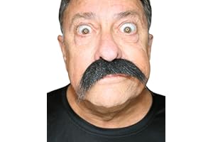 City Costume Wigs Black Mustache - Walrus Style Fake Mustache - Self Adhesive Mustache
