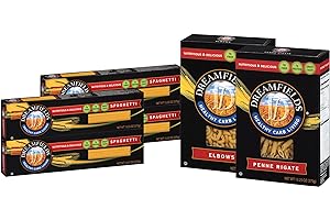 Dreamfields Pasta Healthy Carb Living Variety Six Pack (4 - 13.5 Oz Boxes Spaghetti, 1-13.25 Oz. Box Elbows, 1-13.25 Oz. Box Penne Rigate)
