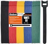 Oksdown 100 Pack Reusable Color Cable Ties 5 Colors Adjustable Hook Loop