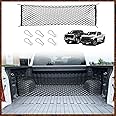 Muslogy Truck Bed Cargo Net Compatible with Chevy Silverado & GMC Sierra 2019-2024 Accessories Storage Organizer Pickup Truck Bed Envelope Style Cargo Net with Heavy Duty Carabiners