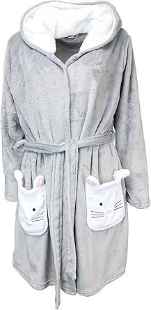 women's gray plush robe