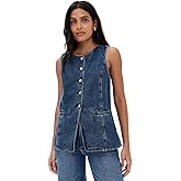 Madewell Women's Denim Crewneck Cutaway Vest in Greendale Wash