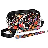 YINHEXI Small Crossbody Bags for Women, 3 Zippers Small Nylon Crossbody Purse for Travel, Cell Phone Wallet Bag for Women