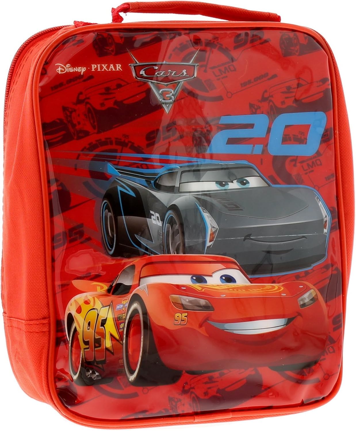 Cars 3Pc Lunch Bags & Accessories Synthetic Material Kids Bags Red