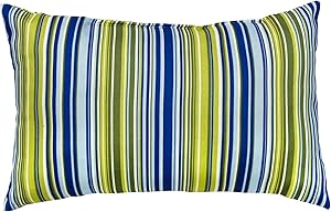 Greendale Home Fashions Rectangle Outdoor Accent Pillows, Lagoon Stripe, Set of 2