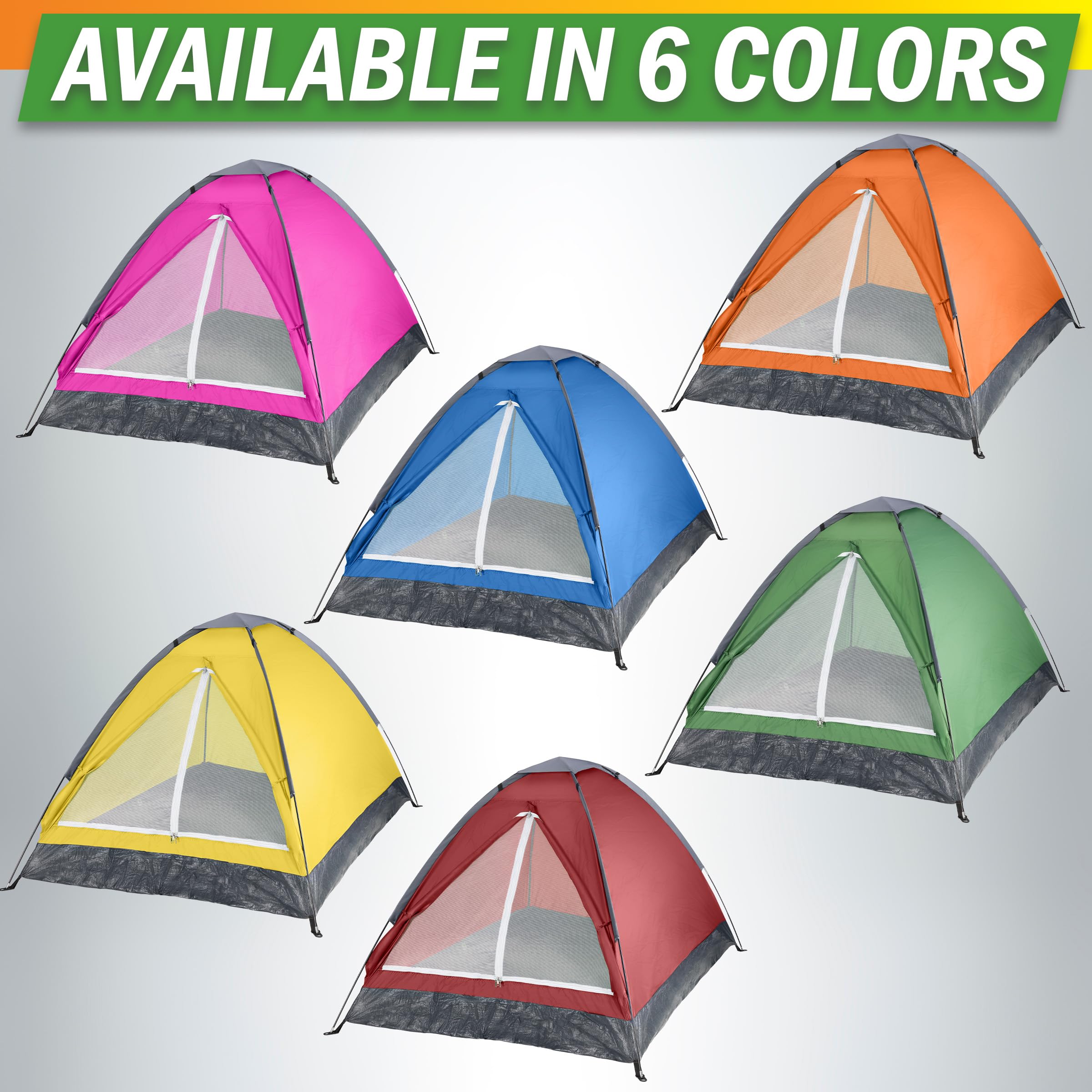 2 Person Camping Tent with Rain Fly and Carrying Bag - Lightweight Outdoor Pop Up Tents for Camping Essentials, Music Festivals, Backpacking, Hiking, or Beach Shelter by Wakeman Outdoors