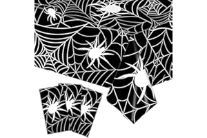Mocsicka 3Pcs Halloween Tablecloth Disposable Spider Wed for Party Decorations Halloween Party Plastic Table Cloth Supplies for Birthday Baby Shower Cake Table Decor (Black, 108x54 Inch)