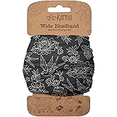 Karma Sparrow Headband for Women - Wide - Fabric Headband and Stretchy Hair Scarf - Black and White