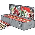 Premium Wrapping Paper Storage Container -Durable Material 600D tear-proof - Fits up to 27 Paper Rolls -Extra Pockets for Ribbons & Bows. Underbed Gift Wrap Organizer, Ideal for Holiday Christmas, etc
