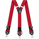 Kohentact Suspenders for Men with Clip & 6 Buttons 1.4in Y-Shape Stainless Steel