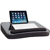 Sofia + Sam All Purpose Lap Desk (Black Sparkle Top) with Tablet Slot | Supports Laptops Up to 17 Inches
