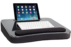 Sofia + Sam All Purpose Lap Desk (Black Sparkle Top) with Tablet Slot | Supports Laptops Up to 17 Inches