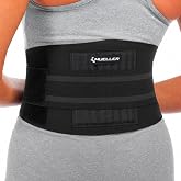 MUELLER Sports Medicine Adjustable Back Brace, Ideal for Upper and Lower Back Pain, Relief &amp; Support for Men and Women, Strains, Sciatica, Scoliosis, Black
