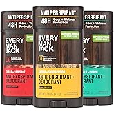 Every Man Jack Men’s Antiperspirant Deodorant Variety Pack – New & Improved Formula – Outdoor Inspired Scents - 48-Hour Odor & Sweat Defense– 2.6 oz (3 Pack)