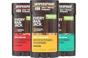 Every Man Jack Men’s Antiperspirant Deodorant Variety Pack – New & Improved Formula – Outdoor Inspired Scents - Smooth Glide, 48-Hour Odor & Sweat Defense– 2.6 oz (3 Pack)