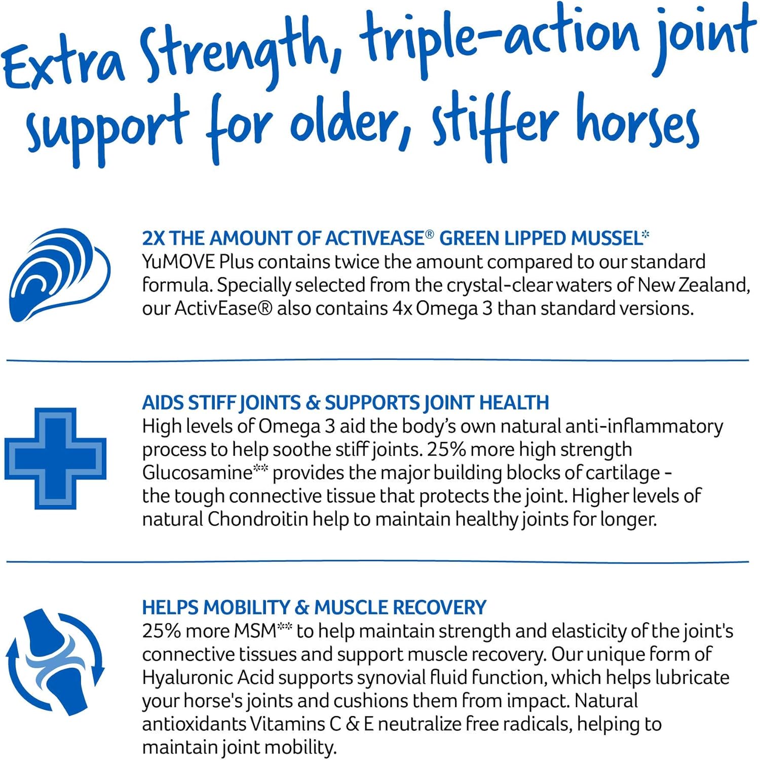 YuMOVE PLUS Horse Joint Aid Supplement, Double Strength with Glucosamine - Image 5