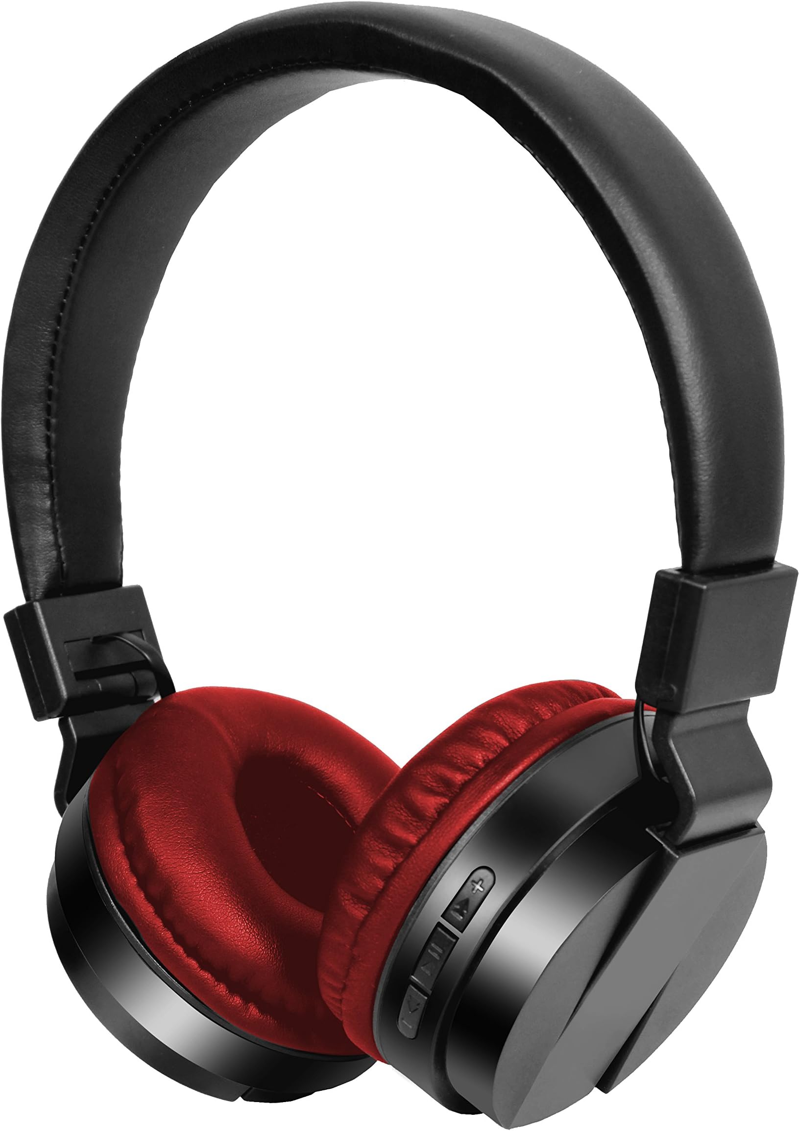 Remall Wireless Headphones, HiFi Stereo Bluetooth Headphones with Mic, Lightweight Foldable Headset, Soft Protein Earmuffs, Support FM Radio Wired Mode for PC Travel Kids Girl Women men (Red wireless)